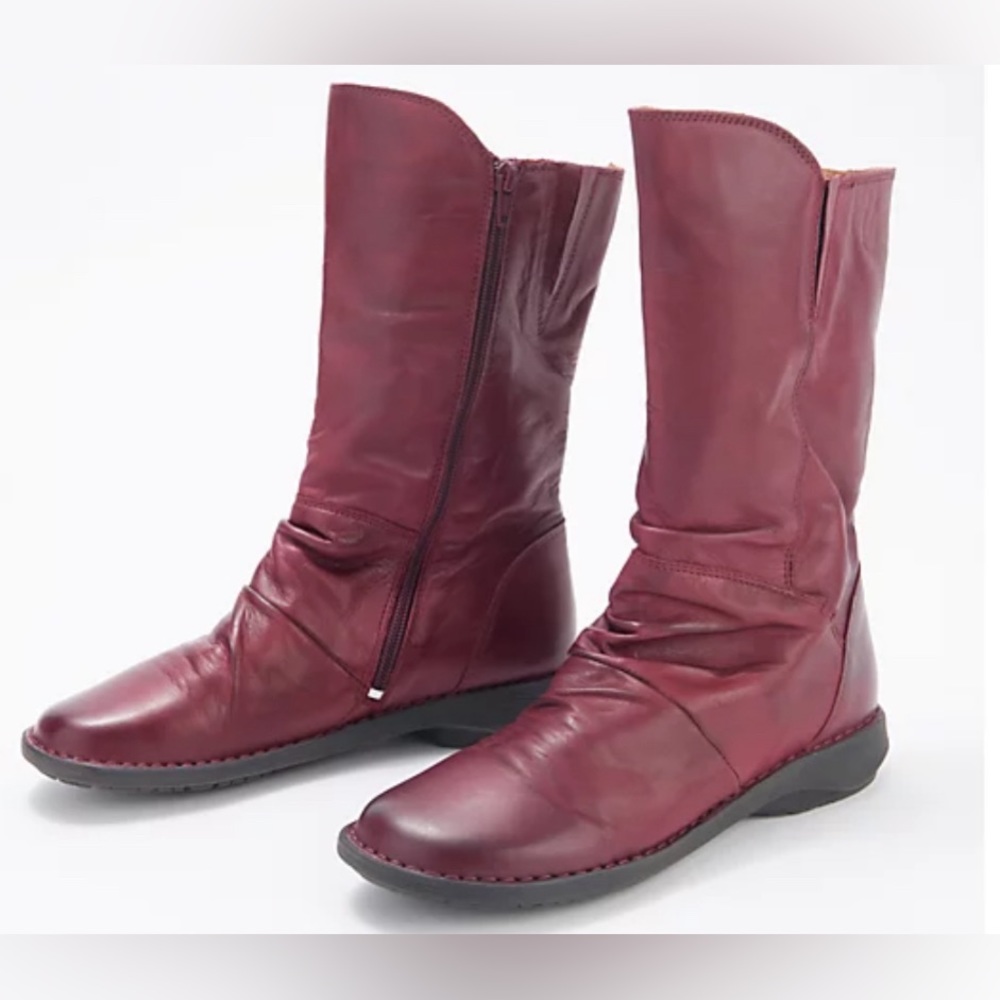 Miz Mooz Leather Ruched Mid Boots size 40 EU/ 9 US Women’s